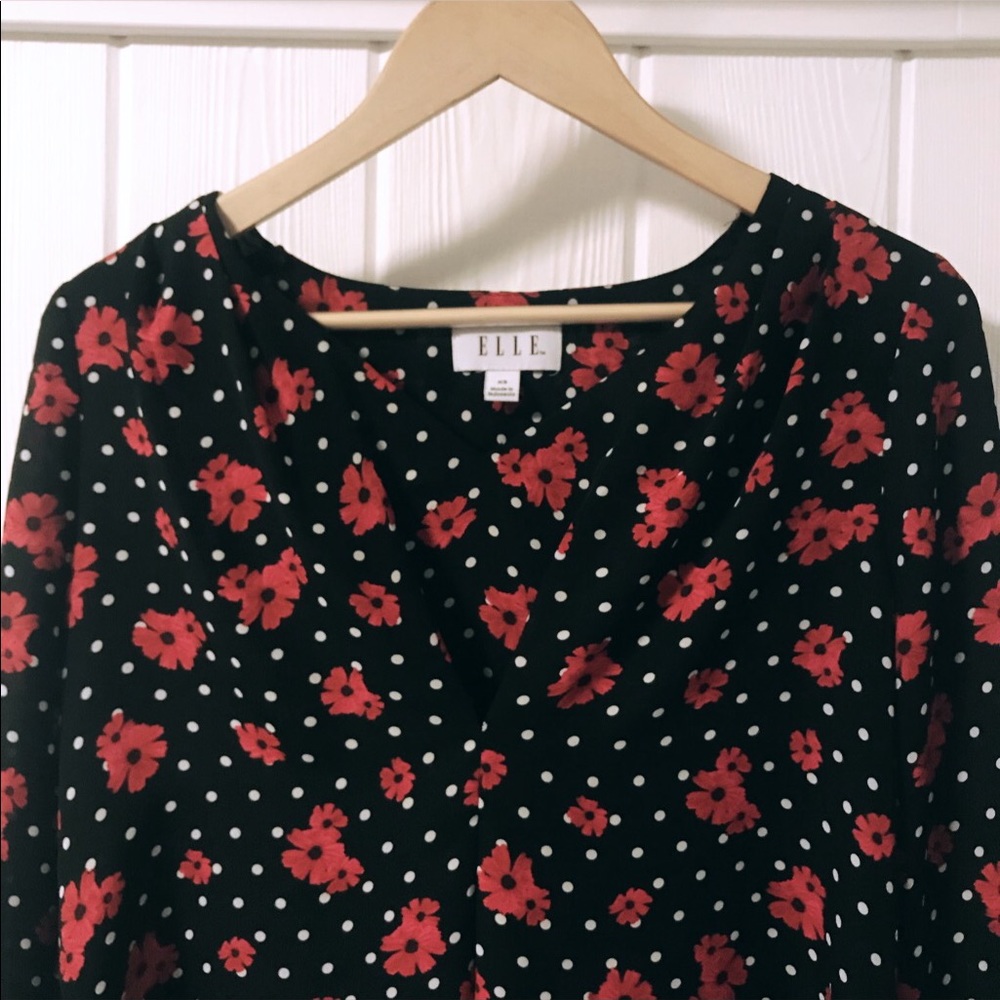ELLE POLKA DOT ROSE BLOUSE - Picture 2 of 4